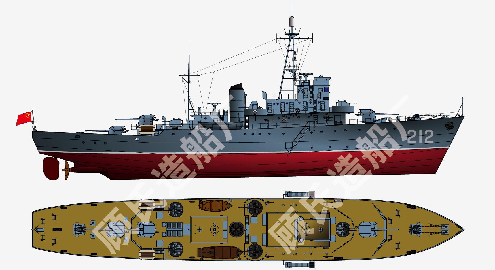 中国海军60年代南宁号护卫舰,人民海军早期广州号护卫舰