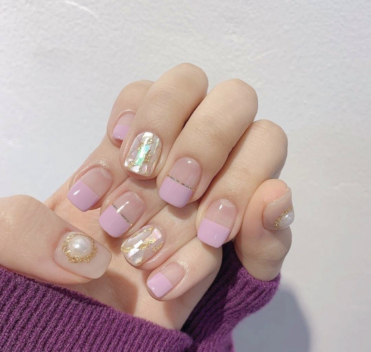 美甲夏日显白气质清冷,夏日仙气美甲适合指甲往里面长的