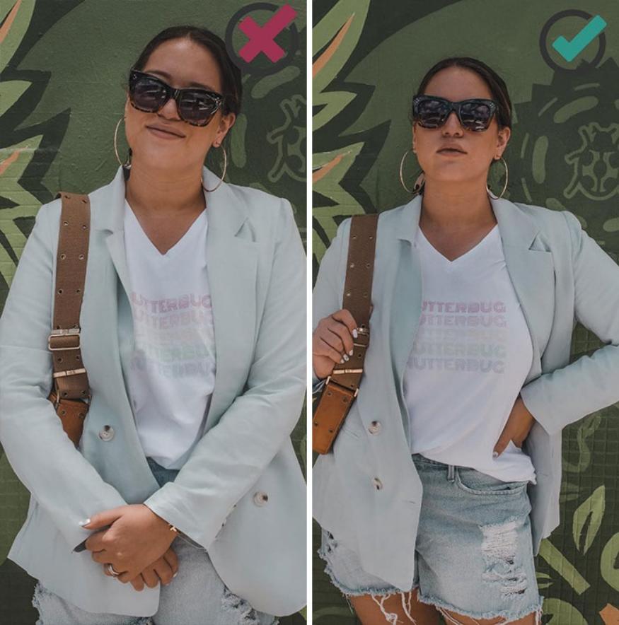 最好看又不显胖的拍照姿势,拍照怎么摆pose不显胖