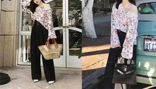 今夏最流行的喇叭袖雪纺衫,碎花雪纺衫遮肚子露肩