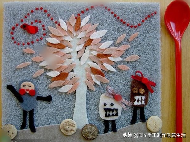 布艺diy拼布图案贴画,布画diy手工制作大全