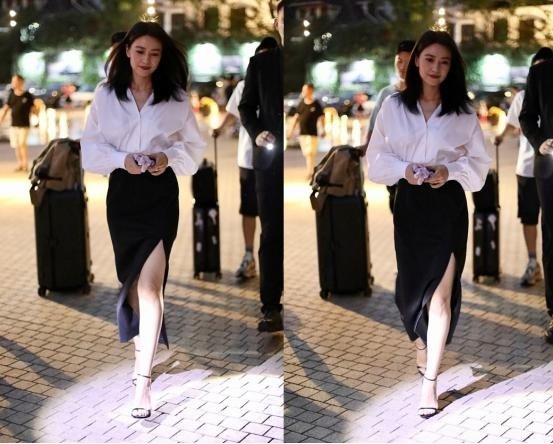 41岁的高圆圆极简黑白配,高圆圆黑白配出席秀场