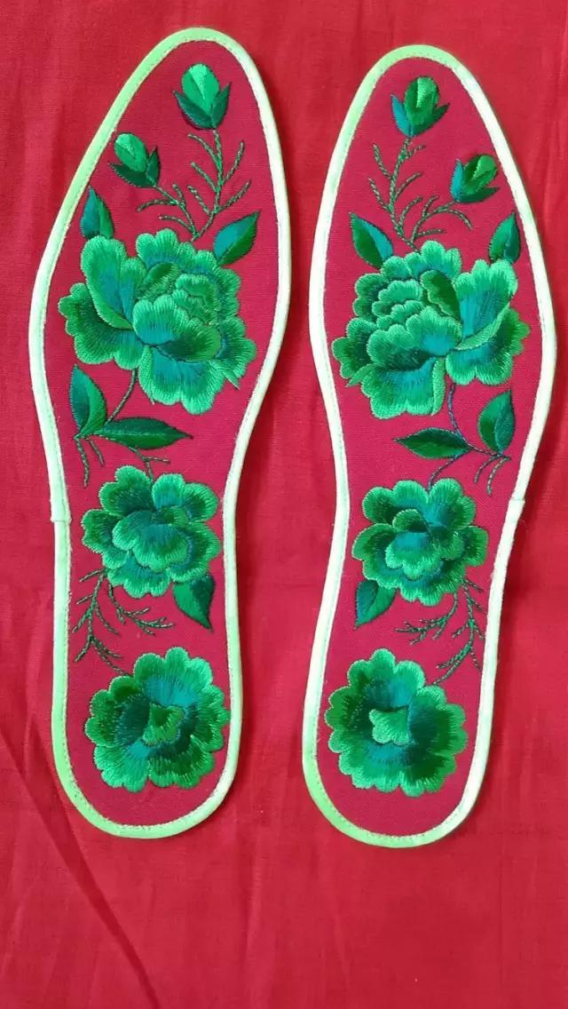 刺绣鞋垫花样各种图案教程,几何鞋垫图案鞋垫绣法