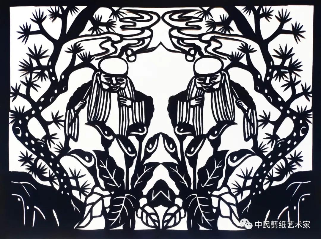 爱满重阳孝润童心剪纸,尊老爱老重阳主题剪纸