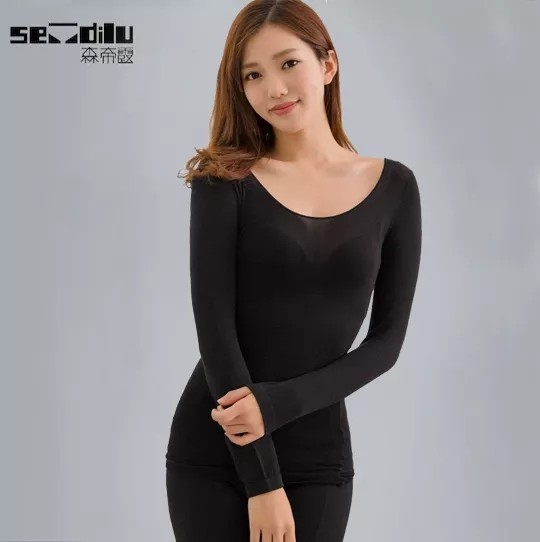 37度保暖恒温发热内衣薄款,37度保暖恒温发热内衣v领女士