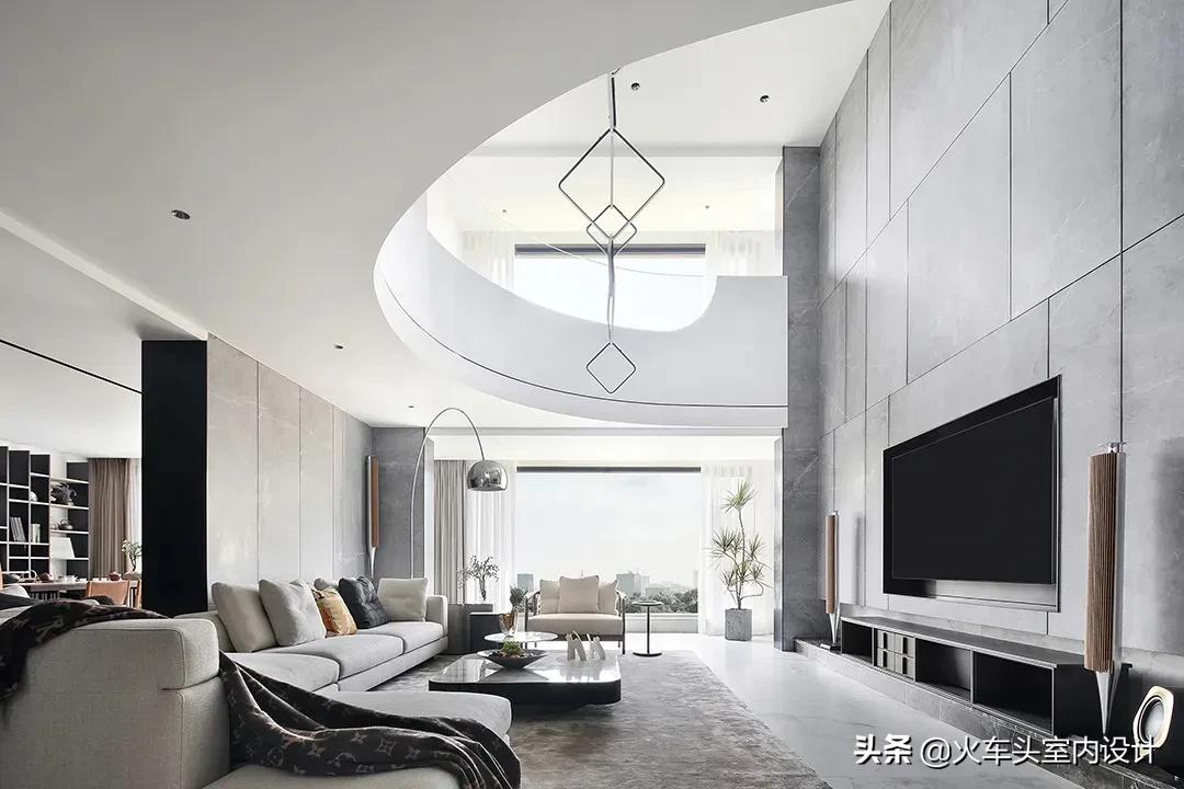 80款挑空客厅设计,大宅就该有这气势