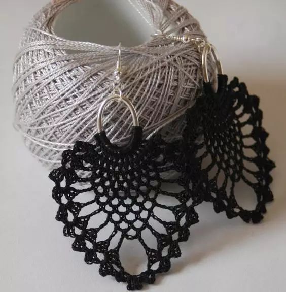 钩针耳环教程图解,钩针编织耳环图解