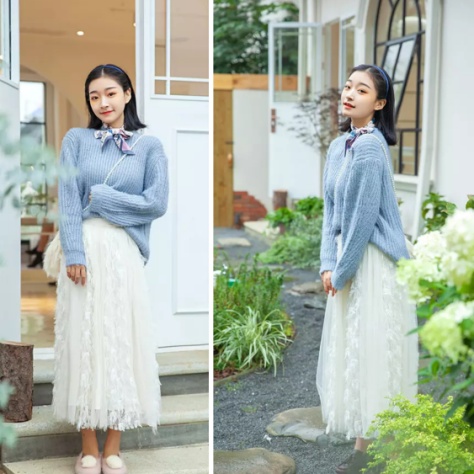 秋冬梨形身材穿搭毛衣,苹果型身材的内搭毛衣