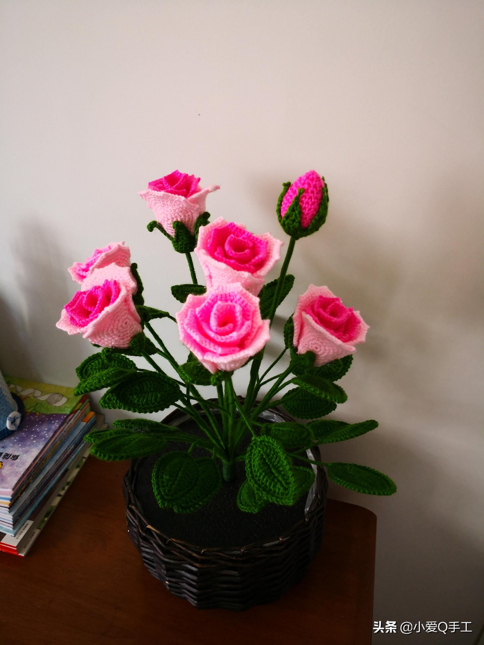 羞答答的钩针玫瑰静悄悄的开～钩针入门6种基础针法等你来学