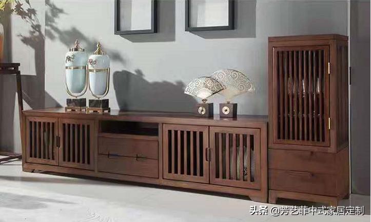 新中式客厅电视柜效果图,餐厅客厅电视柜隔断柜新中式