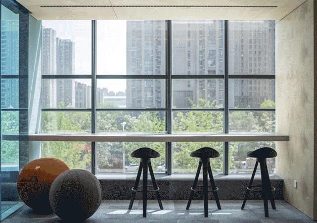 极简办公室水吧台组合效果图,现代轻奢办公室吧台