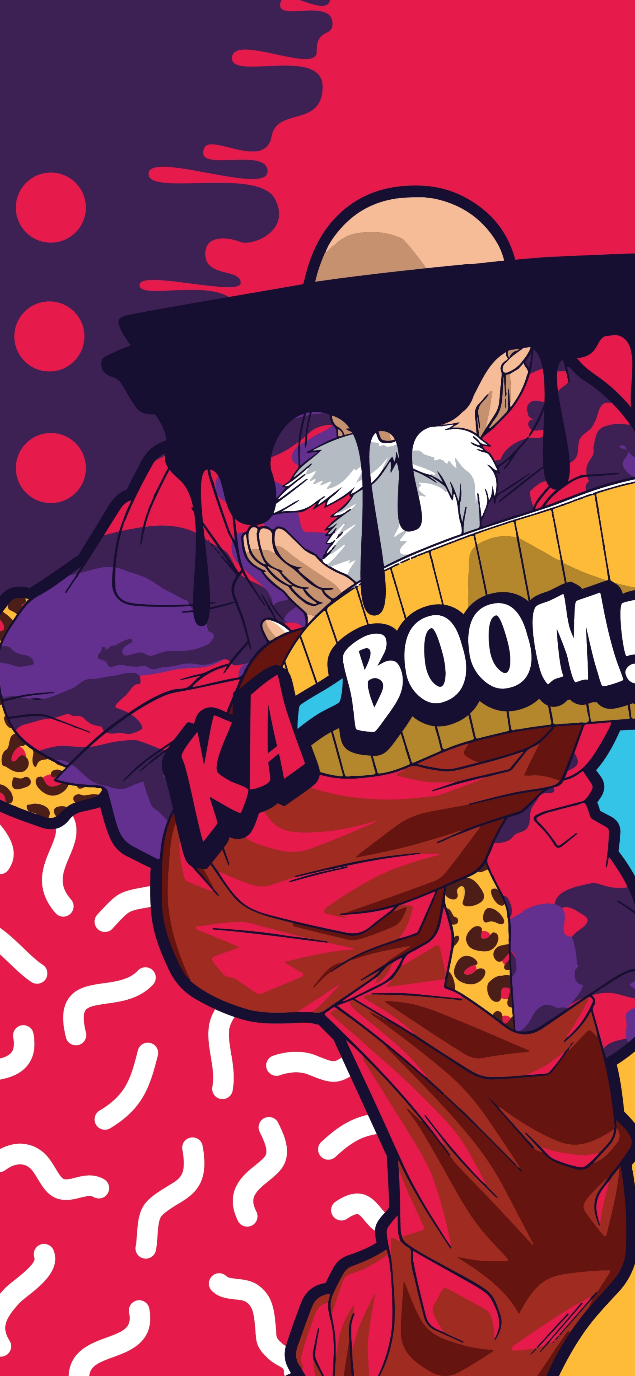 好看的壁纸少女心小熊,粉色小花白色小熊壁纸