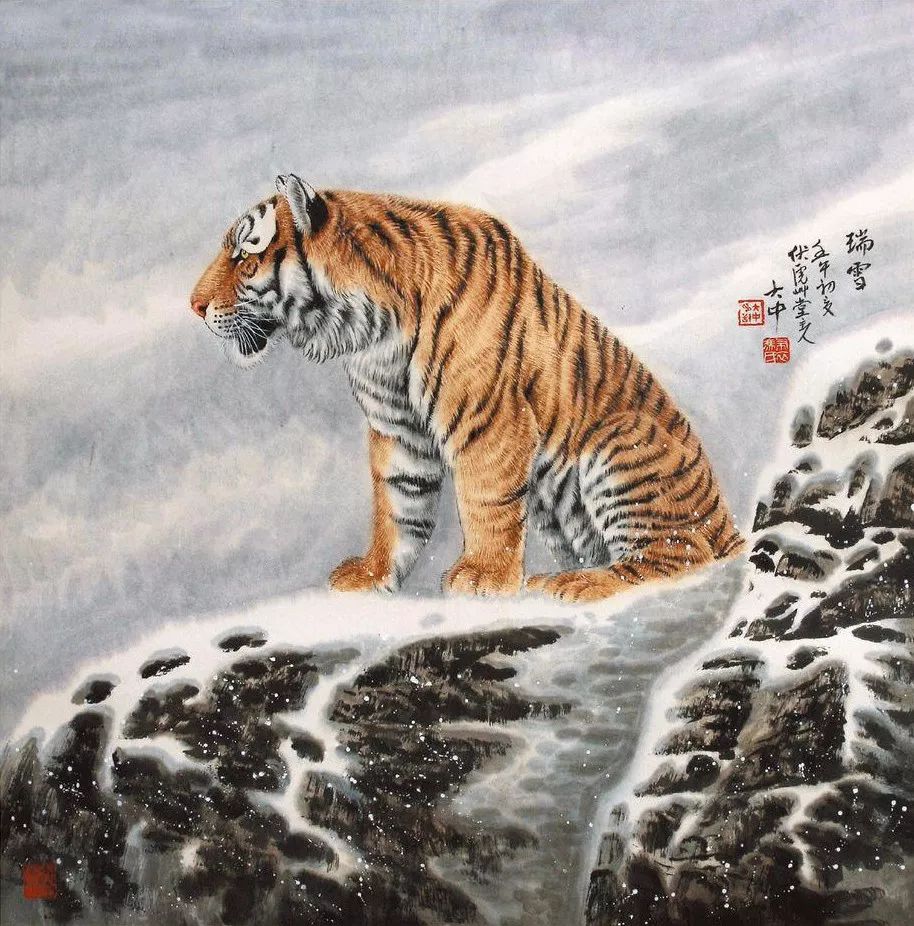 他笔下的虎充满了人的柔情与善意