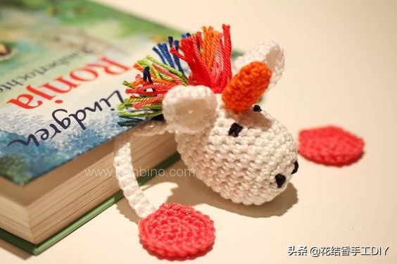 搞怪章鱼手工编织帽子,创意小动物书签编织法