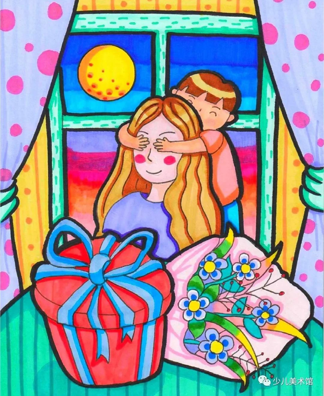 母亲节创意绘画简单素材,幼儿园大班母亲节绘画简单又漂亮