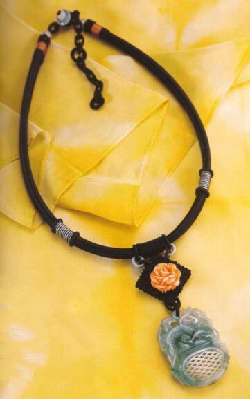 中国结珍珠项链,中国结玉佛项链