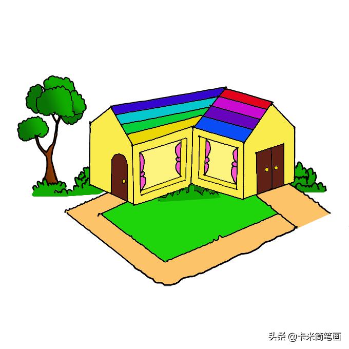 儿童画风车房子简笔画,儿童画简笔画房子图片