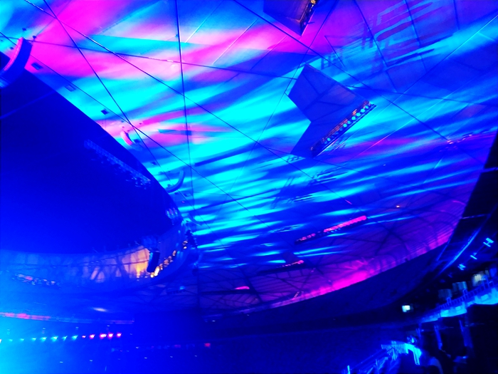 国家奥体中心灯光秀,鸟巢朝阳灯光节