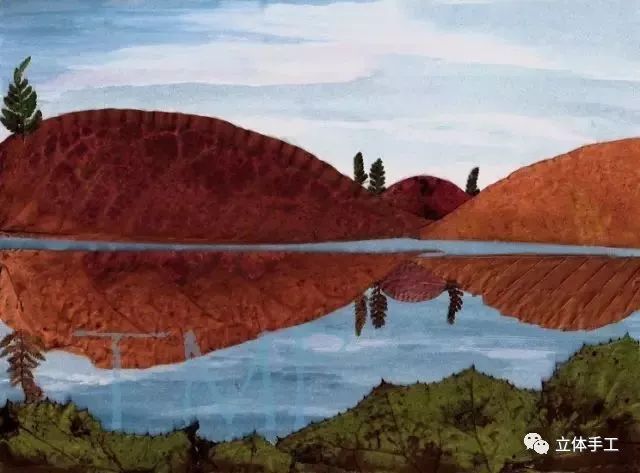 落叶拼贴画图片大全,落叶和花草拼贴画