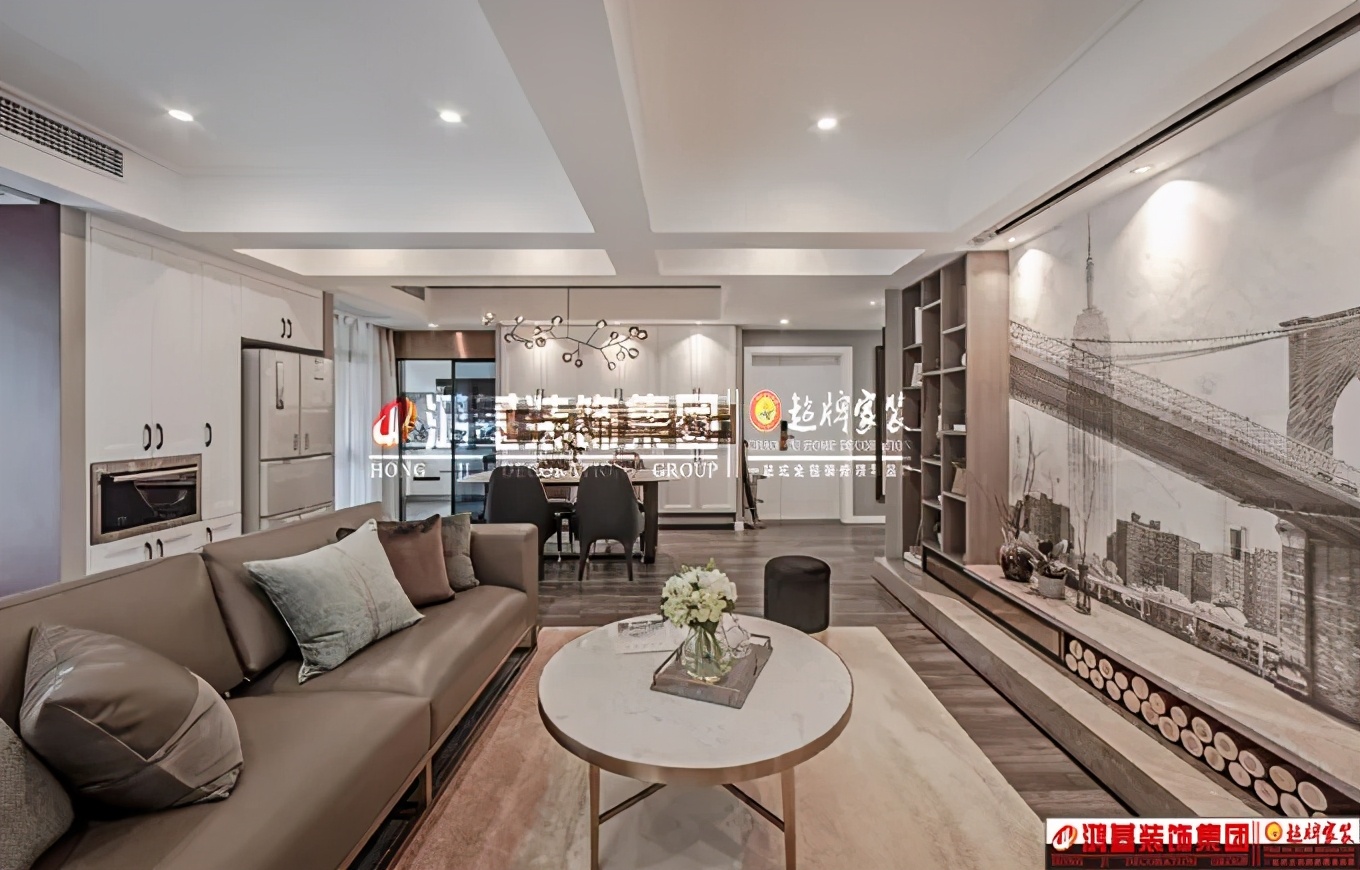 大平层美式轻奢风格,轻奢高级灰美式装修