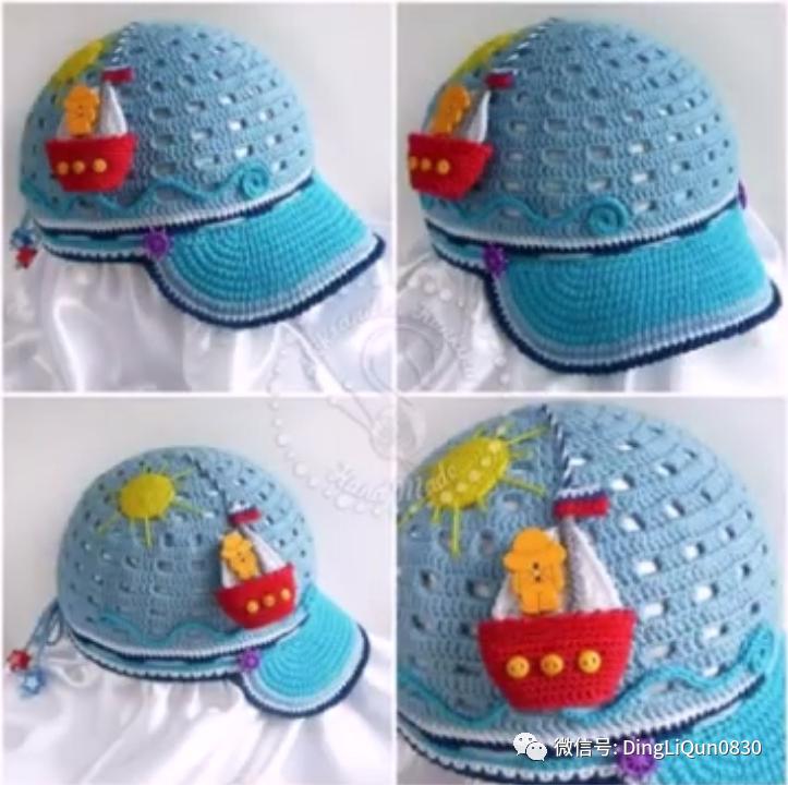 针织作品30款时尚钩花装饰帽子,简单易学又好看的针织帽子