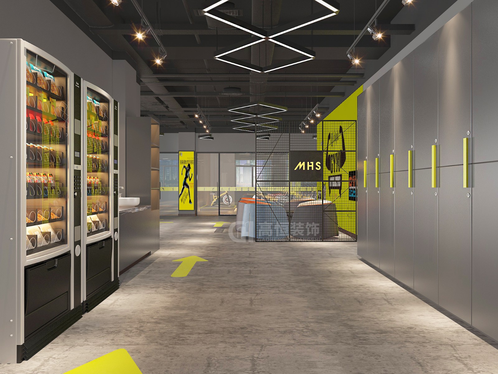 健身房设计装修效果图,健身房装修设计上海