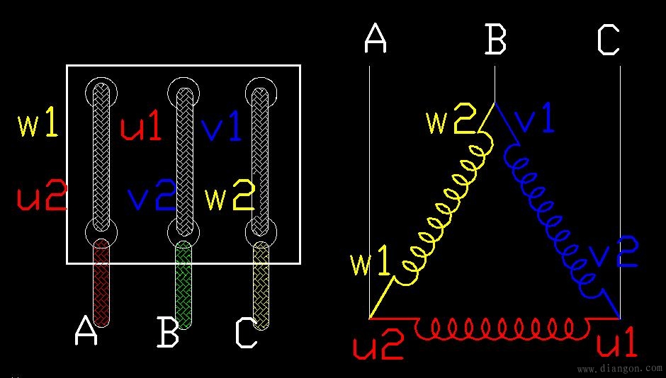 220v电机正反转接线,电机六个接线端子怎么接