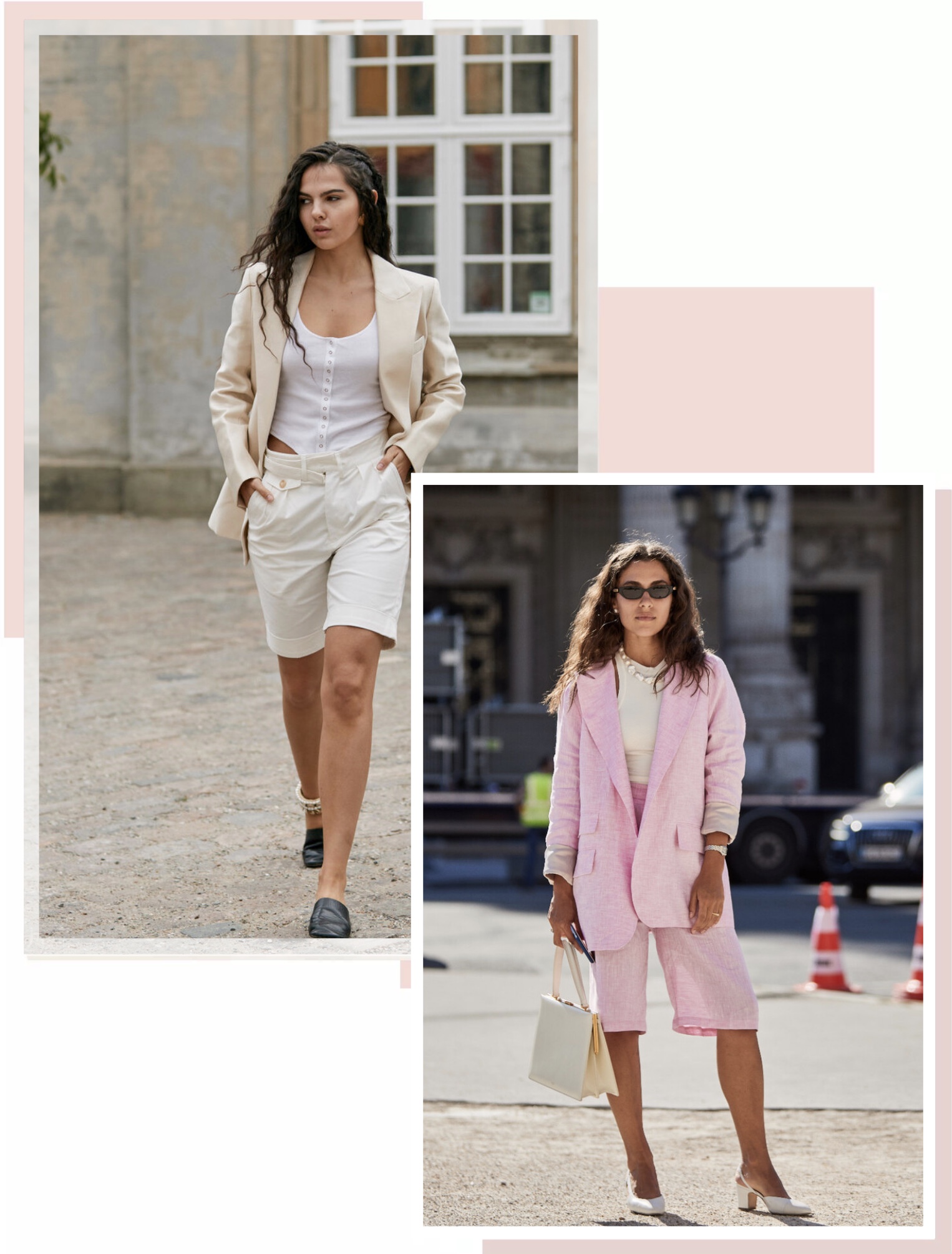 西装配潮流短裤,时尚气质小西装配皮短裤穿搭