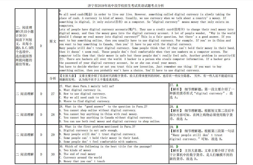 历年中考英语真题视频讲解,历年中考英语完形填空真题及答案