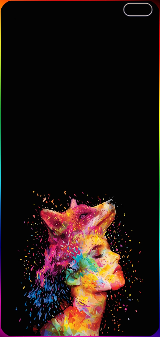 mate40pro双挖孔屏专用高清壁纸,前摄摄像头中间挖孔屏的手机壁纸