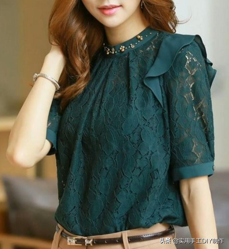 布艺裙子作品,手工蕾丝花边上衣