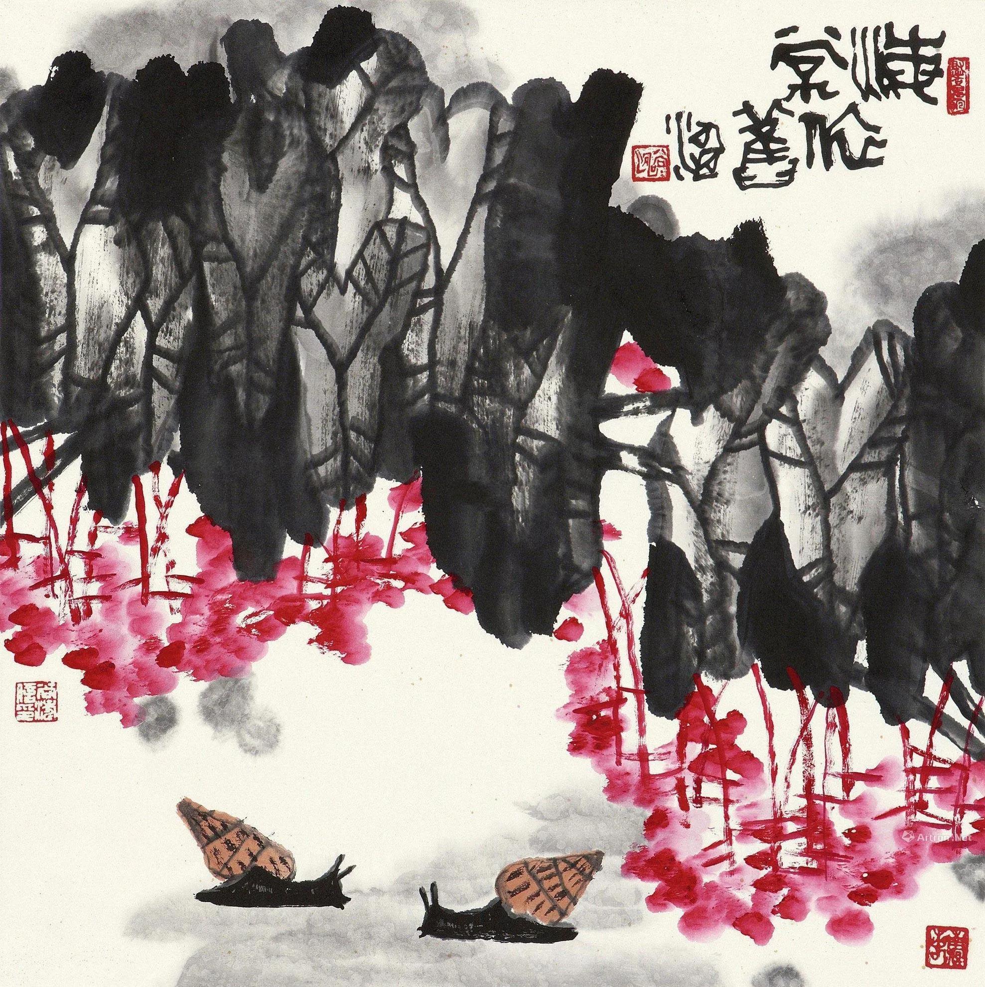 一团墨渍，几组干笔，尚涛的大写意非同凡响