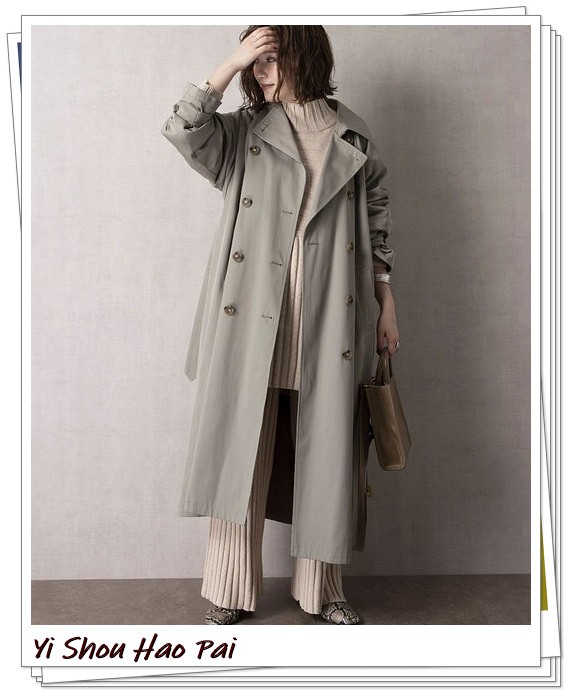 实用经典的早秋风衣穿搭示范,当你有一个黑风衣该怎么穿搭