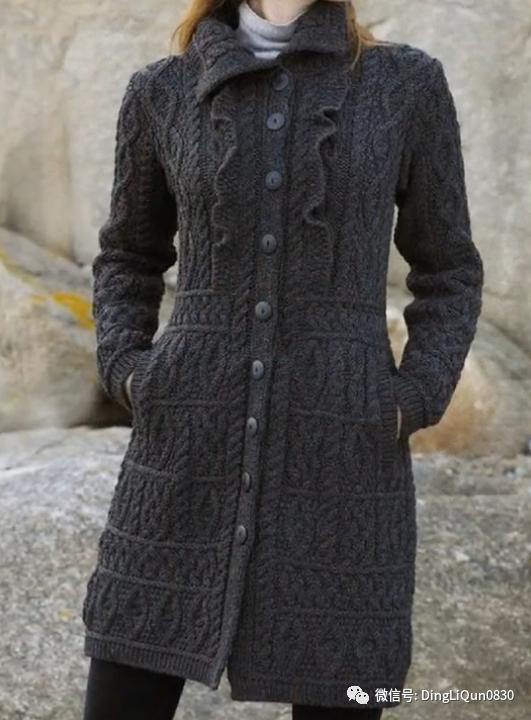 春秋针织女装长款开衫外套,加肥加大针织开衫外套长款