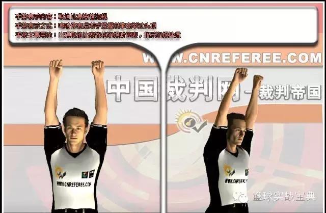 足球裁判判罚手势,NBA裁判判罚手势