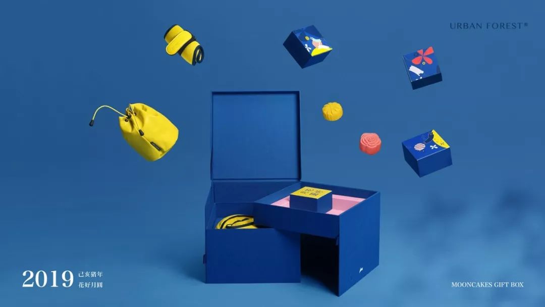 月饼礼盒港风包装设计图,白银月饼瓦楞纸礼盒包装设计