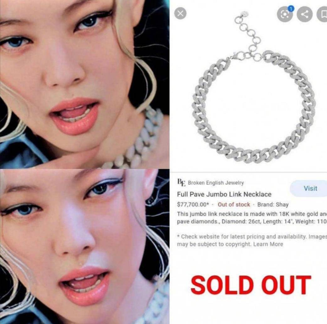 jennie同款小众项链,blackpink回归jennierose