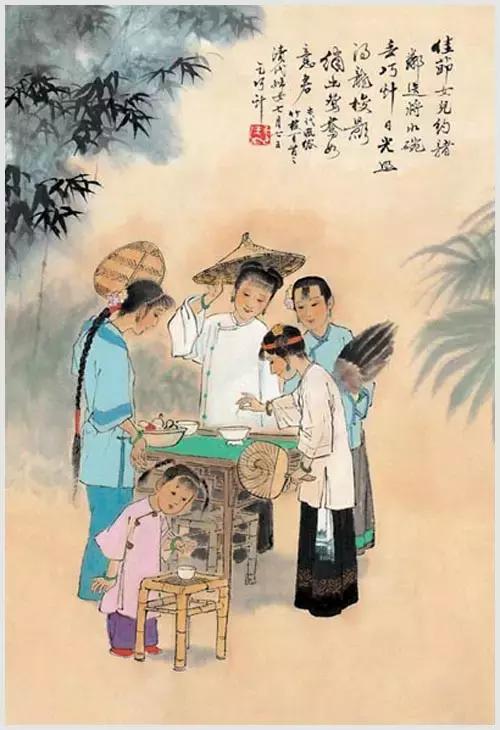 100首诗词100张风俗图太美了,100幅中国古风俗画