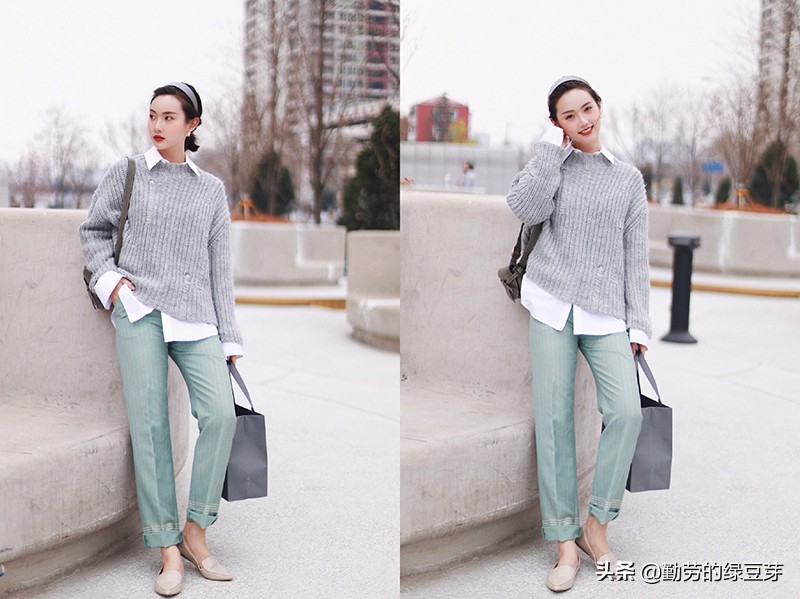 斑马条v领毛衣怎么搭配才好看,v领大版毛衣怎么搭配好看