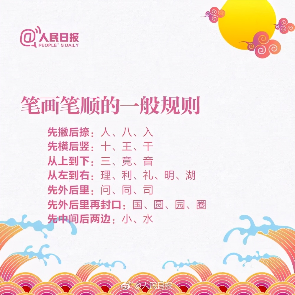 汉字笔顺的规则口诀表,汉字的笔顺规则讲解
