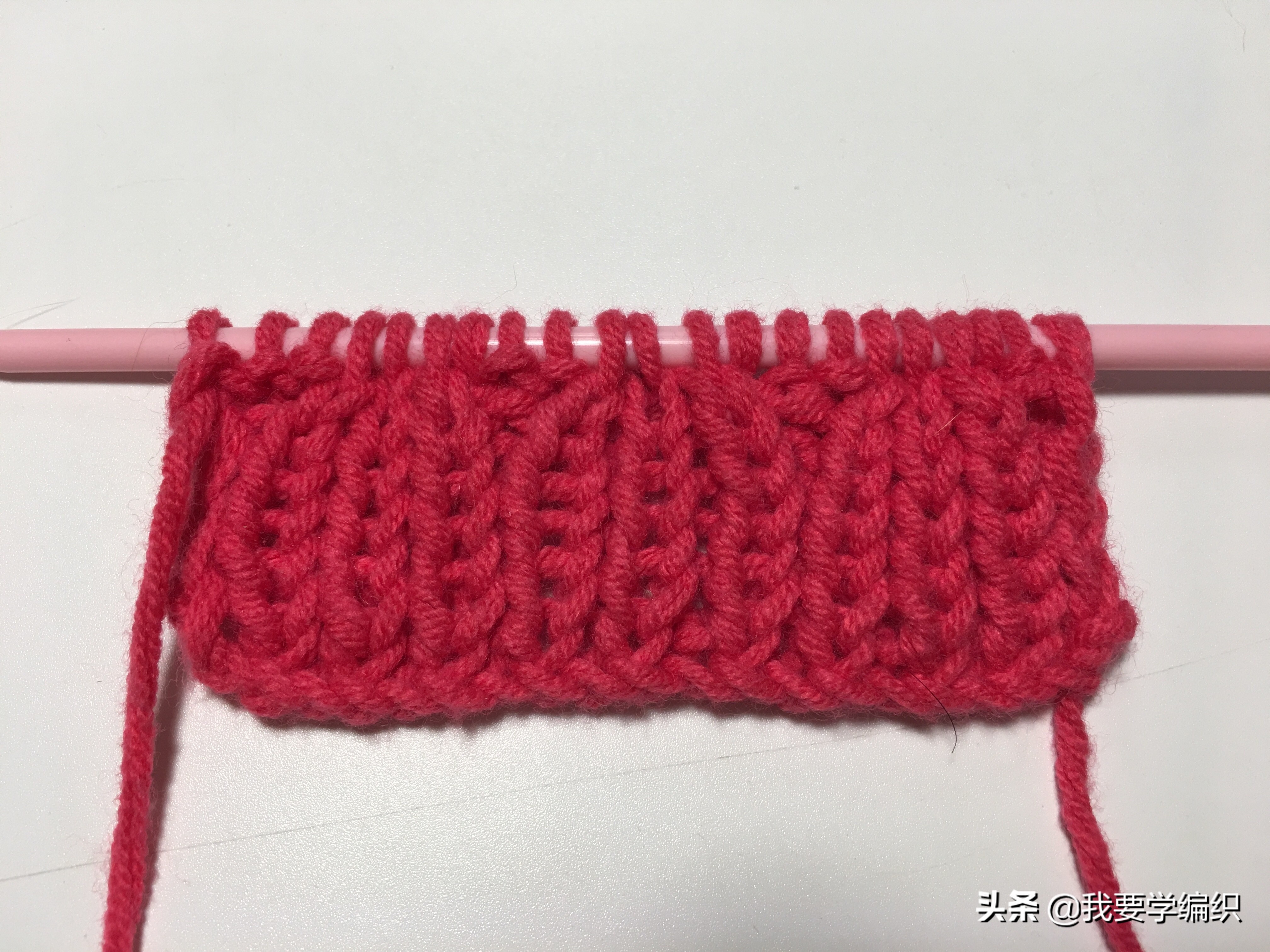 灯笼花底边编织教程,棒针编织大红灯笼教程