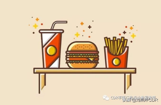 「AI教程」如何用AI绘制扁平化快餐图标教程