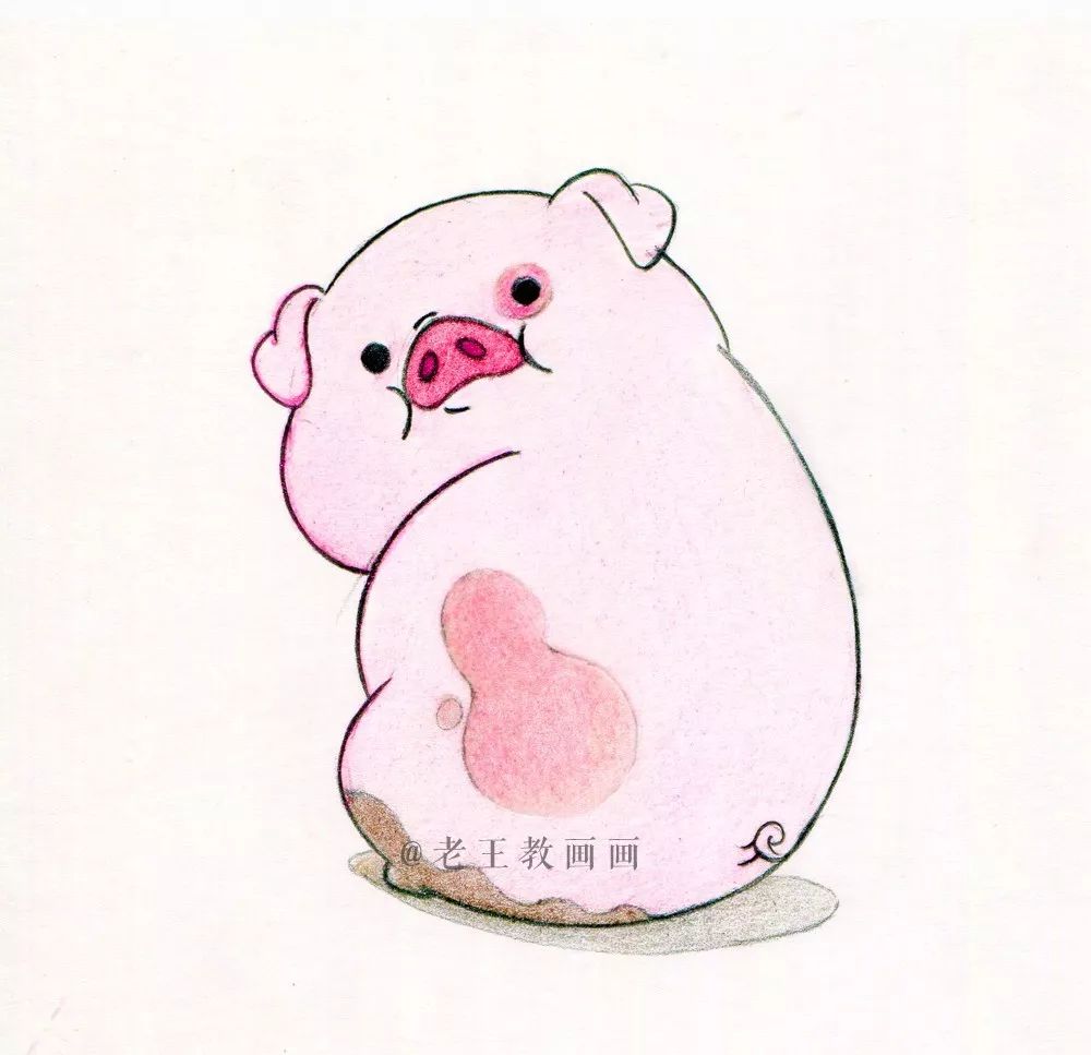 动物简笔画可爱卡通呆萌小猪,教人画简单的小猪