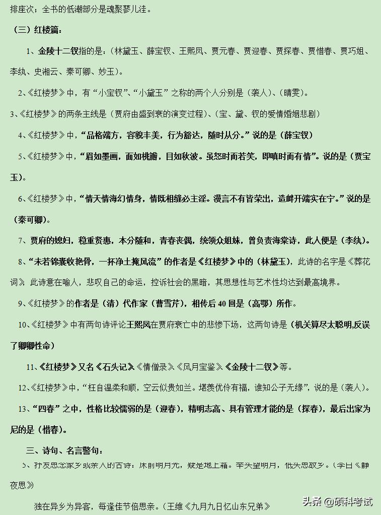 六年级语文小升初课外知识题库,六年级小升初语文课外复习资料