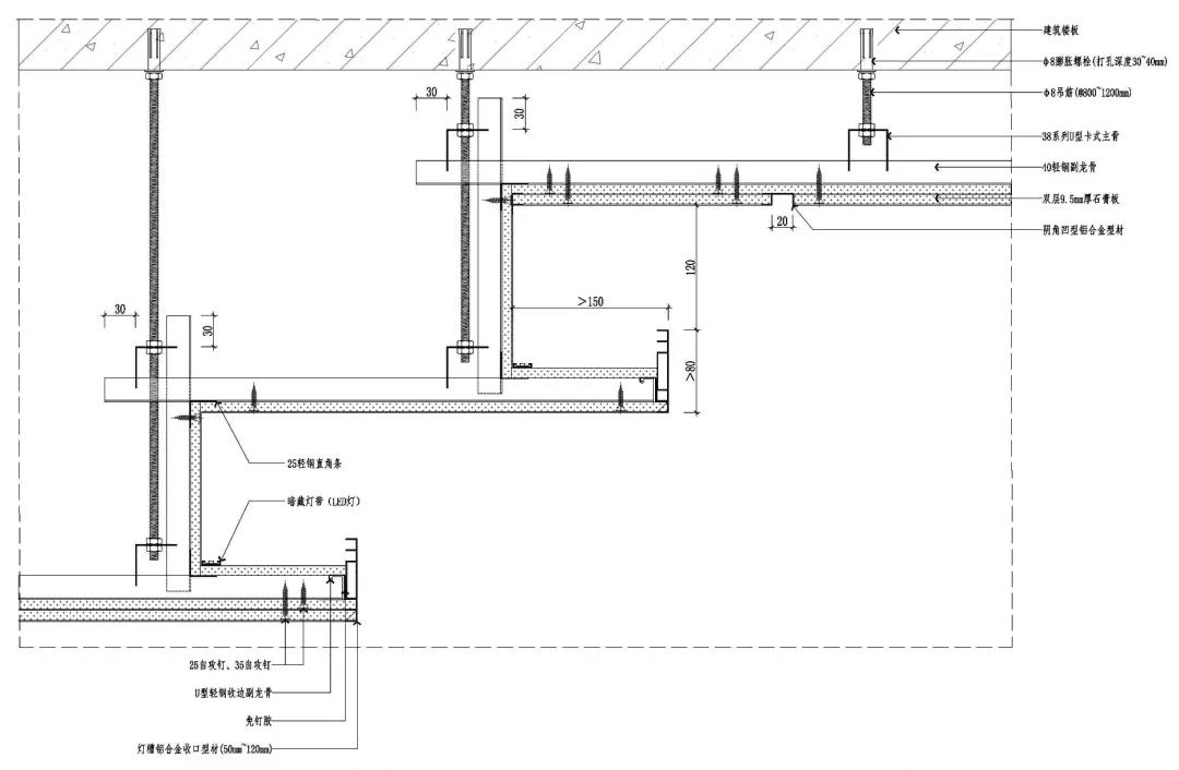 全轻钢龙骨吊顶施工工艺教程,轻钢龙骨隔墙施工工艺流程视频