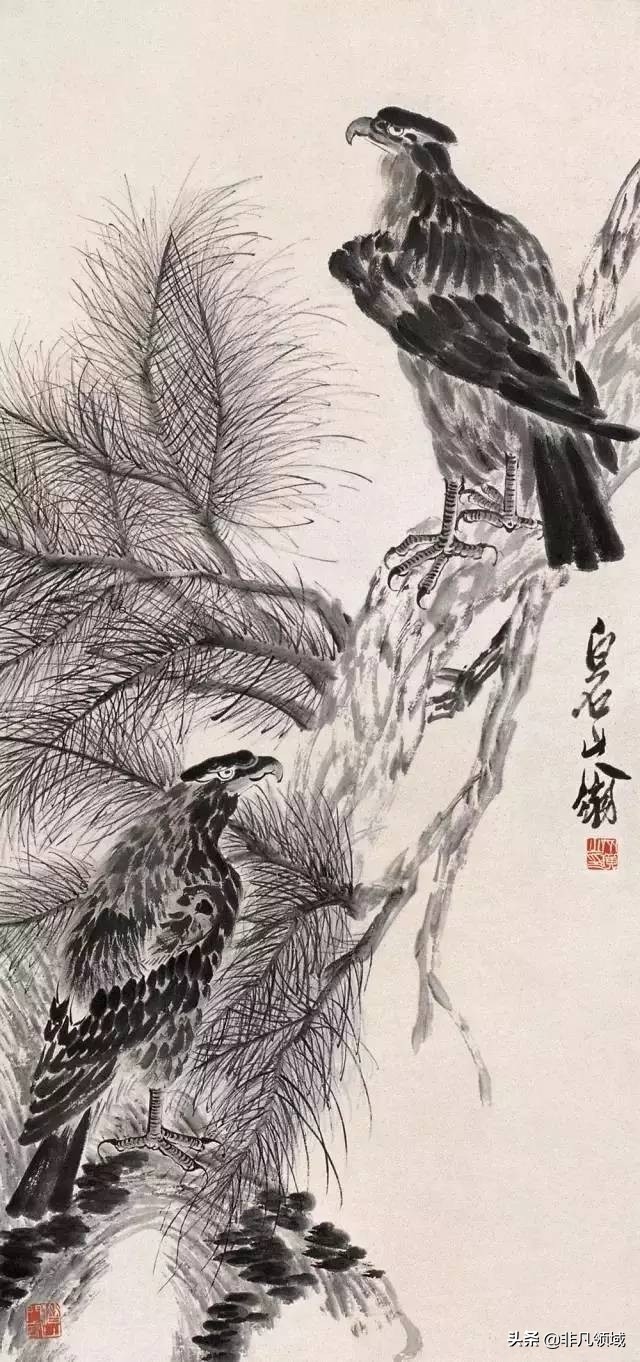 中国画名家画鹰作品,中国画画鹰