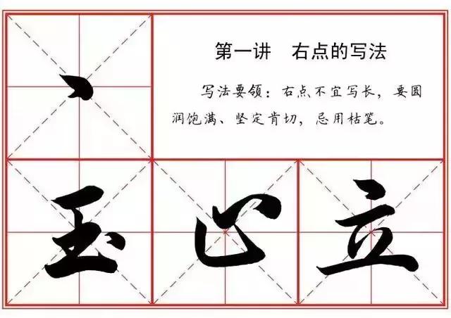 行书毛笔字入门36个基本笔画课程,赵孟頫行书入门36个基本笔画