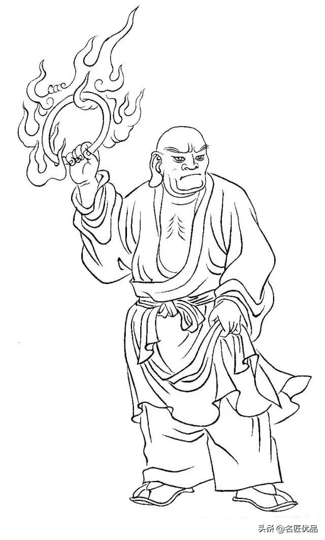 降龙罗汉白描图高清图片,十八罗汉白描图高清图片