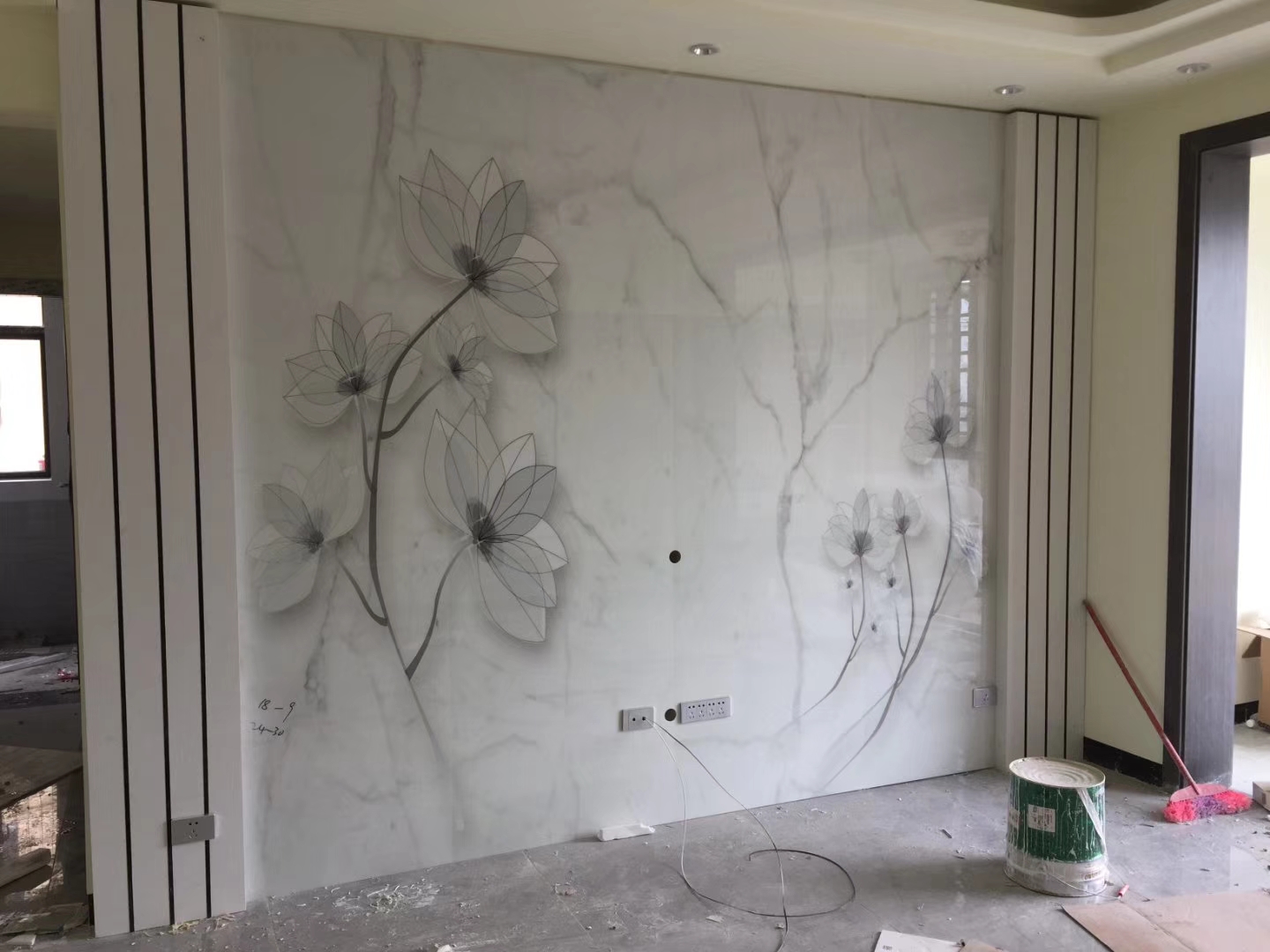 石材背景墙瓷砖颜色搭配效果图,极简大理石瓷砖背景墙效果图