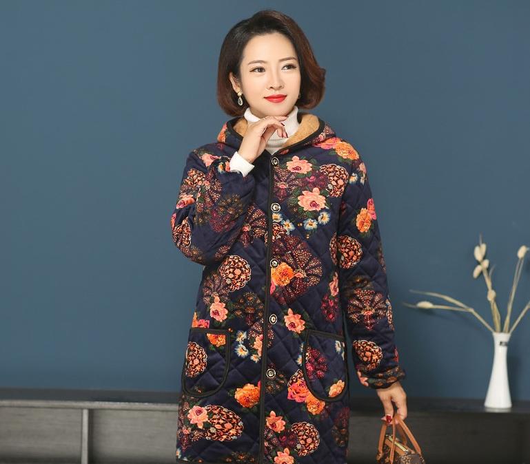 现代改良版花棉袄,改良版花棉袄女冬加厚加绒